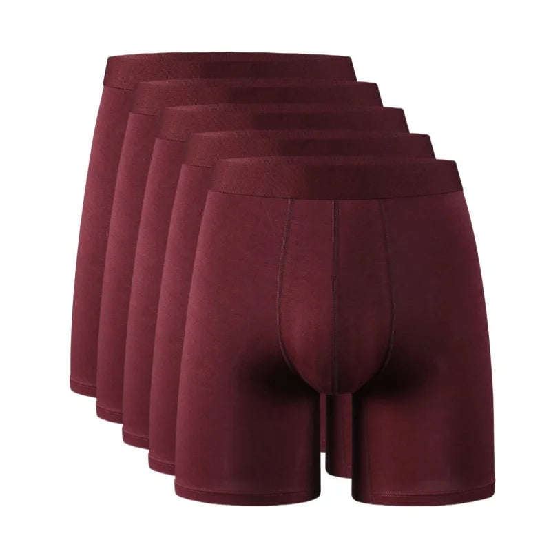 Men's Long Leg Boxer Briefs Multipack - 95% Bamboo Fiber & 5% Spandex