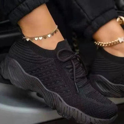 Breathable Casual Women's Sneakers with Lace-Up Design - Various Colors