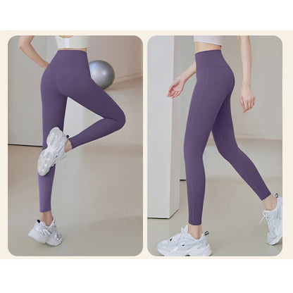 Women's High-Waisted Ribbed Yoga Pants - Various Colors