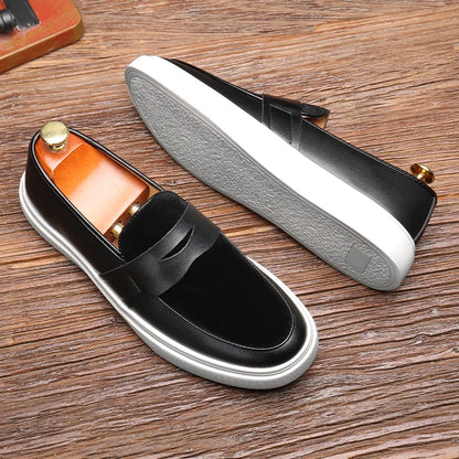 Men's Casual Slip-On Faux Leather Shoes – Comfortable & Stylish Men's Loafers