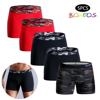 5-Pack Men’s Camouflage Cotton Boxer Briefs – Comfortable Trunks Underwear for Men