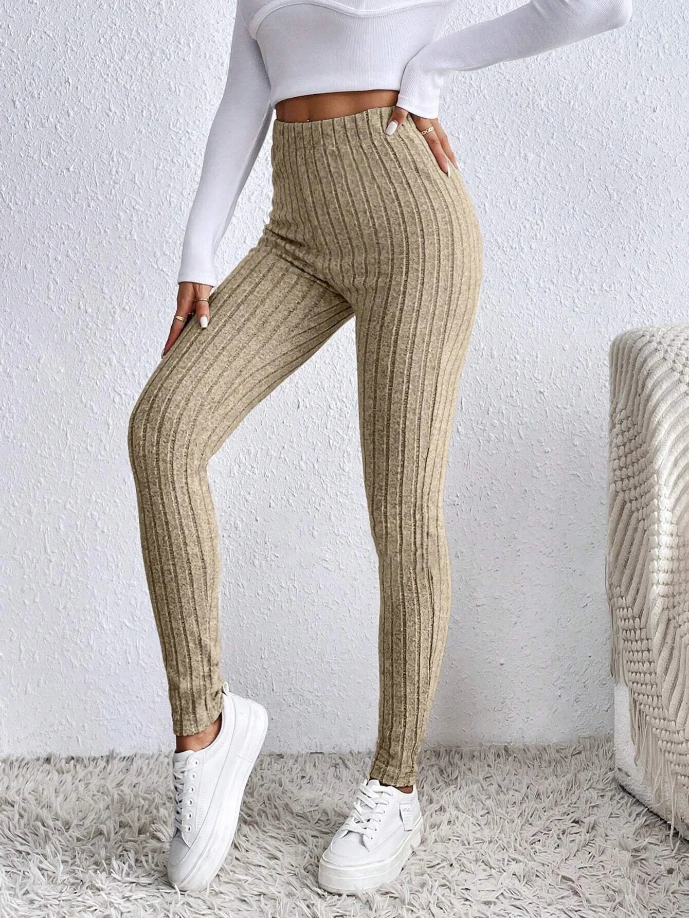 Women's High-Waist Ribbed Leggings