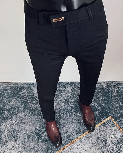 Men's Slim Fit Dress Pants - Formal Slim Trousers for Men