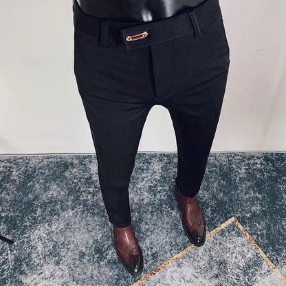 Men's Slim Fit Dress Pants - Formal Slim Trousers for Men