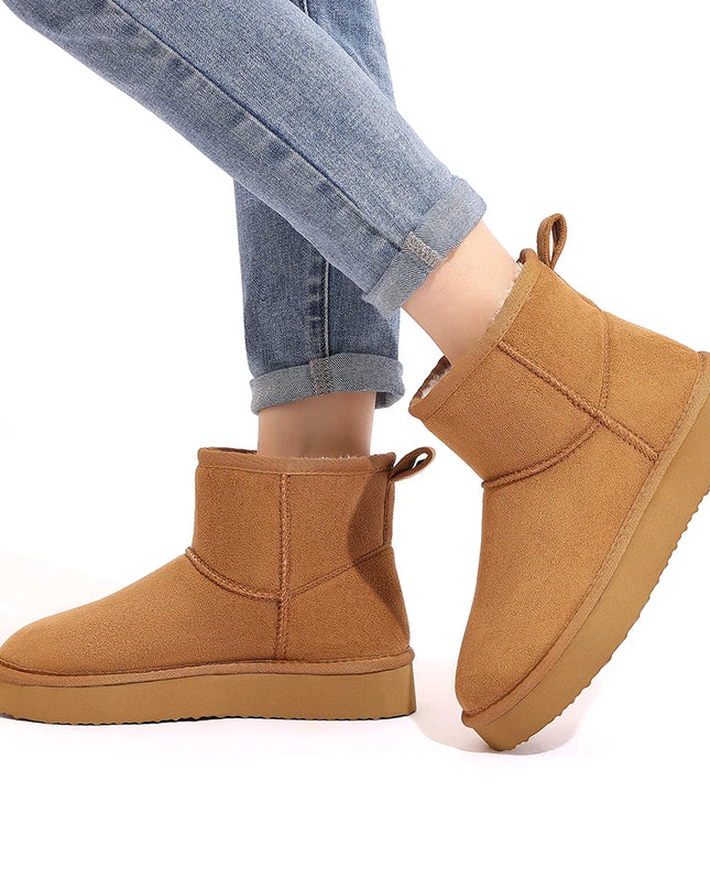 Women's Memory Foam Ankle Faux Suede Winter Warm Boots