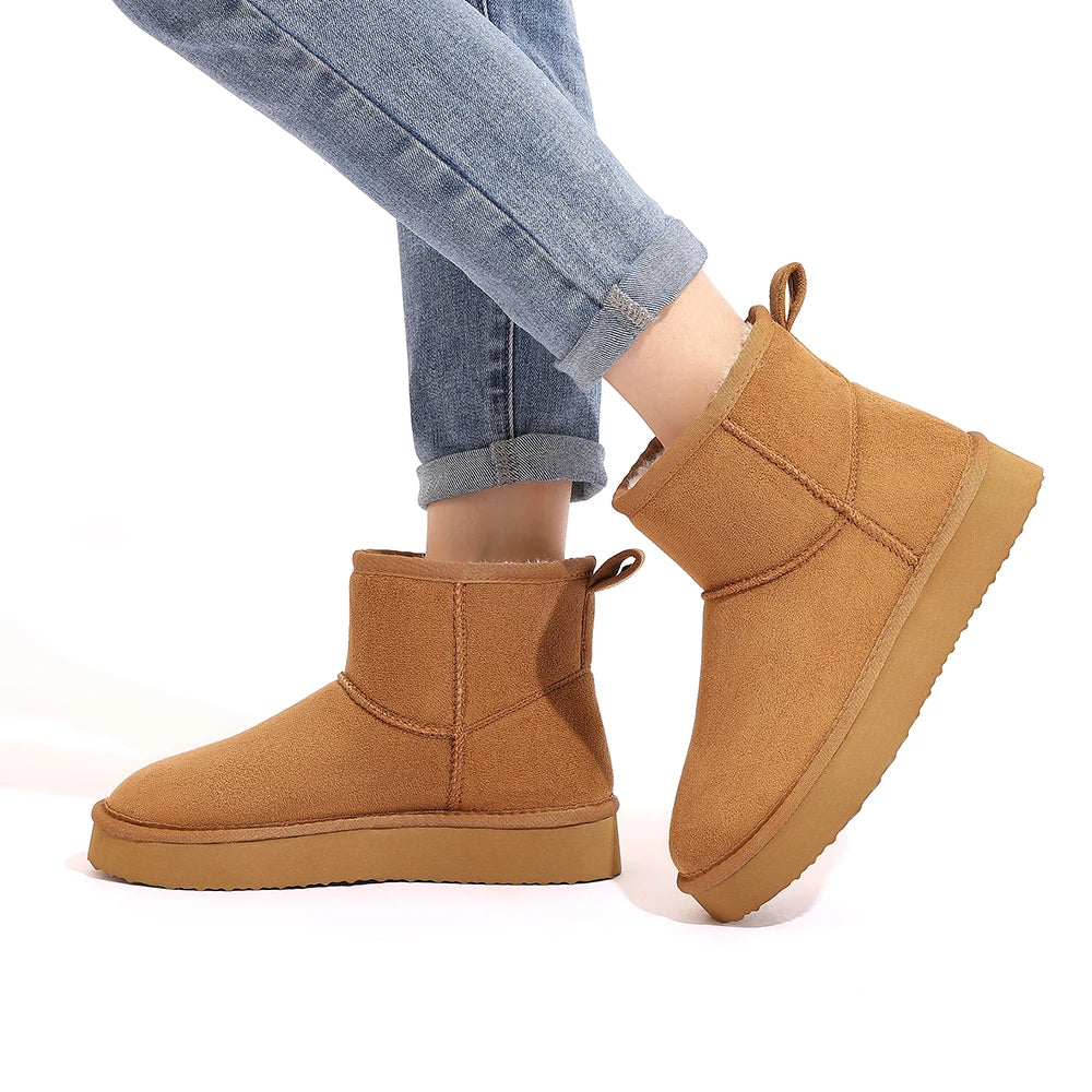 Women's Memory Foam Ankle Faux Suede Winter Warm Boots