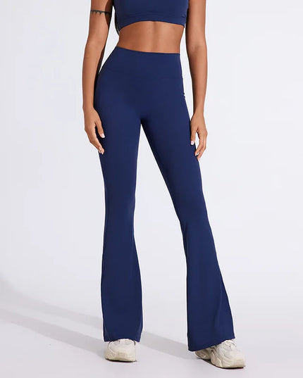 Women’s Peach High-Waisted Flared Pants with Hip-Lifting Fit