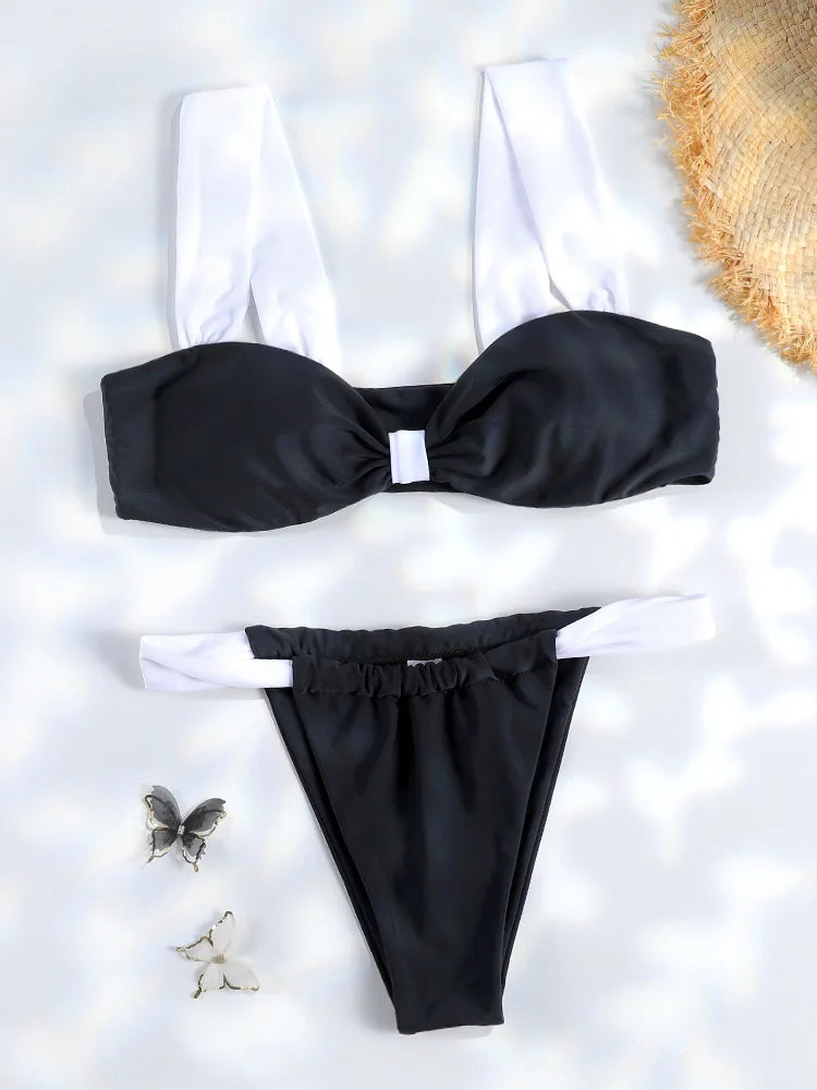 Two-Piece Women's Triangle Thong Bikini Set