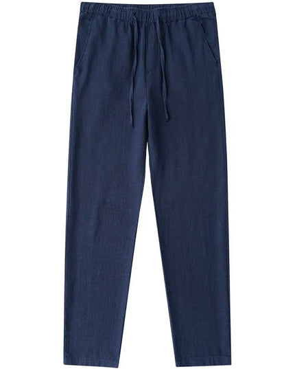 Men's Casual Lightweight Cotton Linen Wide Leg Pants