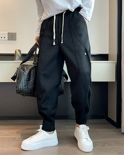 Men's Loose-Fit Joggers with Drawstring Waist - Various Colors