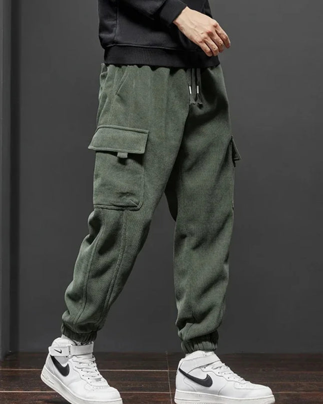 Men's Straight-Leg Joggers with Elastic Waist and Side Pockets