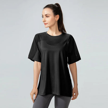 Women's Loose Fit Quick Dry T-Shirts with Split Hem